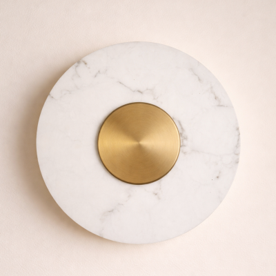 Okrągły kinkiet ścienny z efektem marmuru Villan