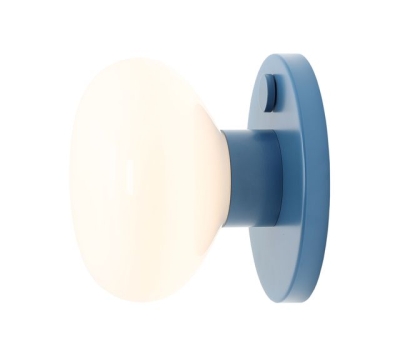Niebieski kinkiet ścienny z opalowym kloszem Flo Sky