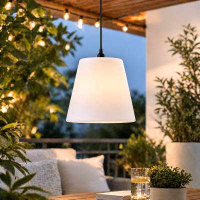 Lampa wisząca ogrodowa Kos - stylowe oświetlenie balkonu i tarasu