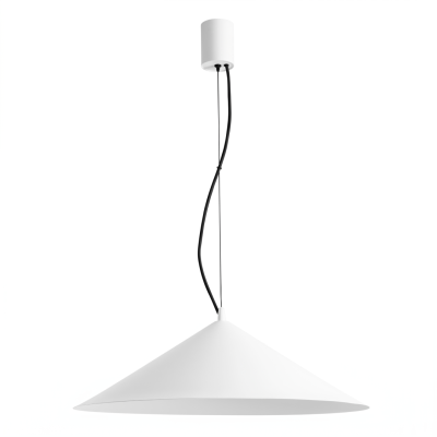 Biała lampa wisząca LED Fint - klosz stożek