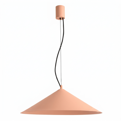 Brzoskwiniowa lampa wisząca LED Fint  - stożek 50 cm