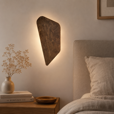 Nastrojowa lampa ścienna Slab S LED 3000K z drewna