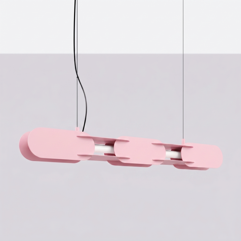 LAMPA-WISZACA-W-KOLORZE-ROZU-CZARNE-KABLE