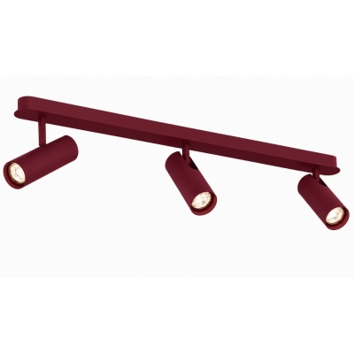 Burgundowa lampa sufitowa z reflektorami Linca