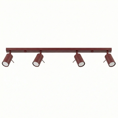 Burgundowa lampa sufitowa z regulowanymi spotami Arte 4