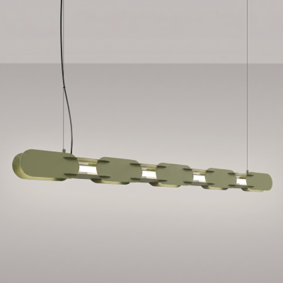 Oliwkowa lampa wisząca Chain - nowoczesne oświetlenie w naturalnym stylu
