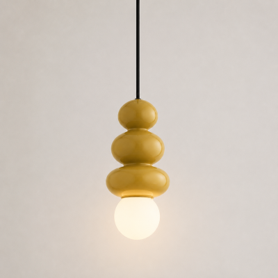 Pojedyncza lampa wisząca w kolorze miodowym Orlando Plus IP44