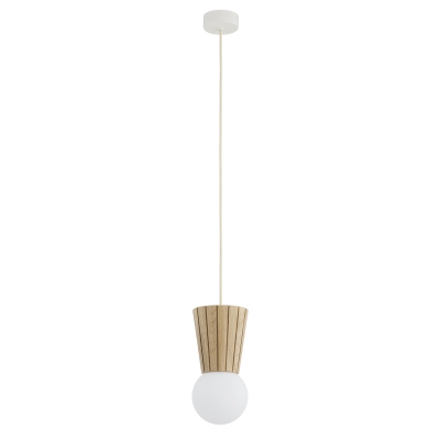Pojedyncza lampa wisząca z drewnianym dekorem Volante IP44