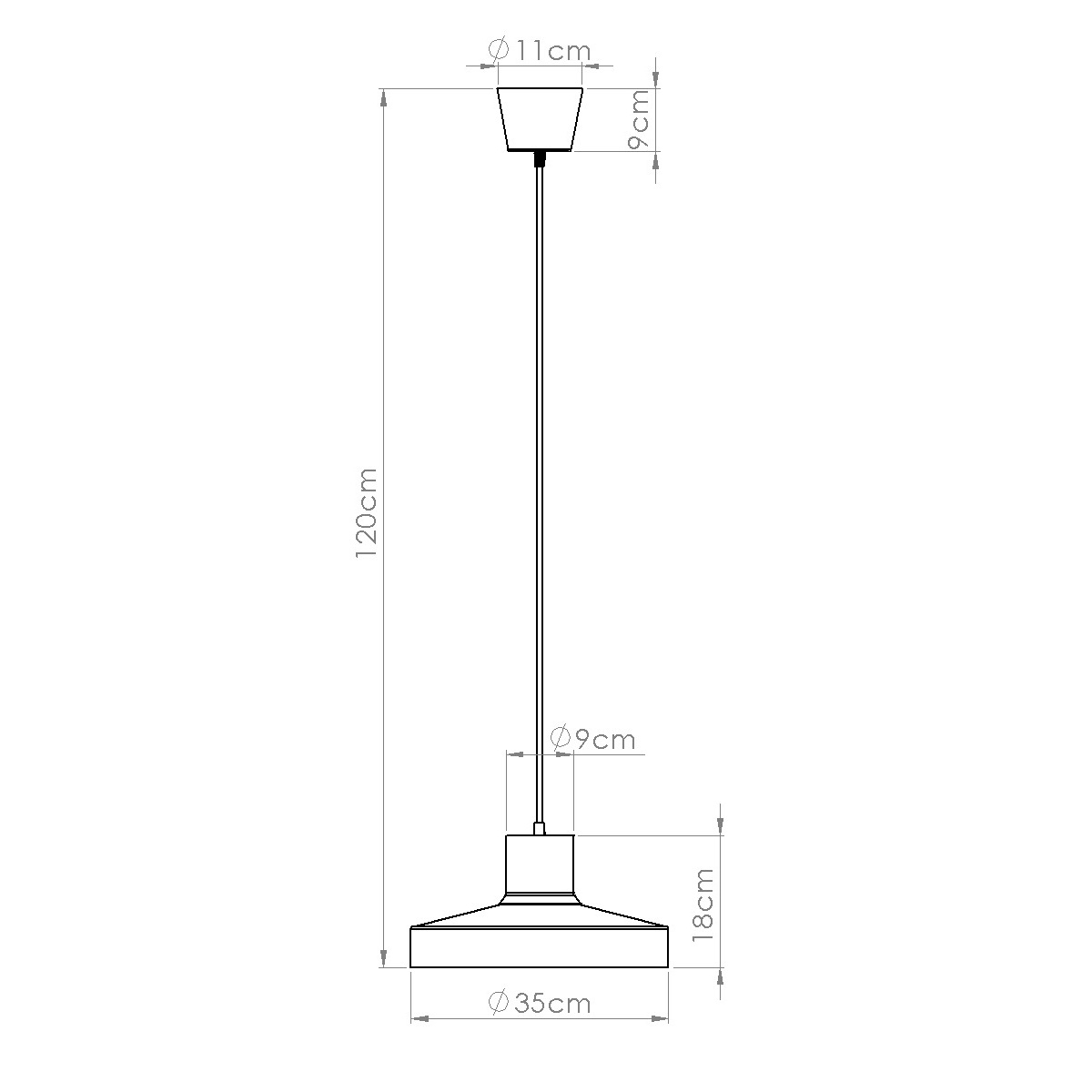 Burgundowa, pojedyncza lampa wisząca Luma 35 cm