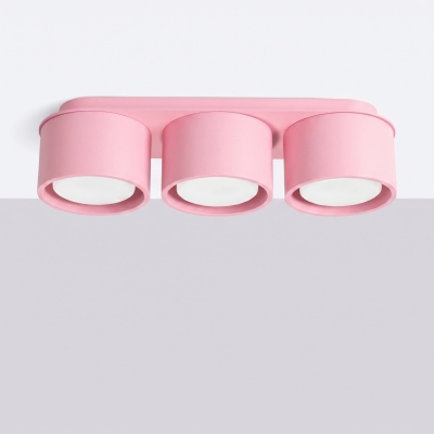 Designerska różowa lampa natynkowa Base 3