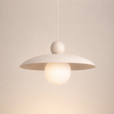 Minimalistyczna lampa wisząca Sora Wood nad stół