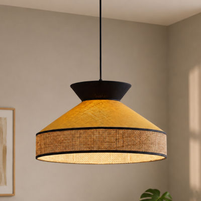 Czarno-żółta lampa wisząca Solana