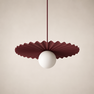 Burgundowa, pojedyncza lampa wisząca Flara