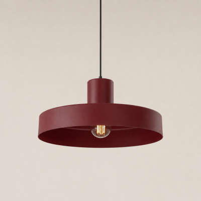 Burgundowa, pojedyncza lampa wisząca Luma 35 cm
