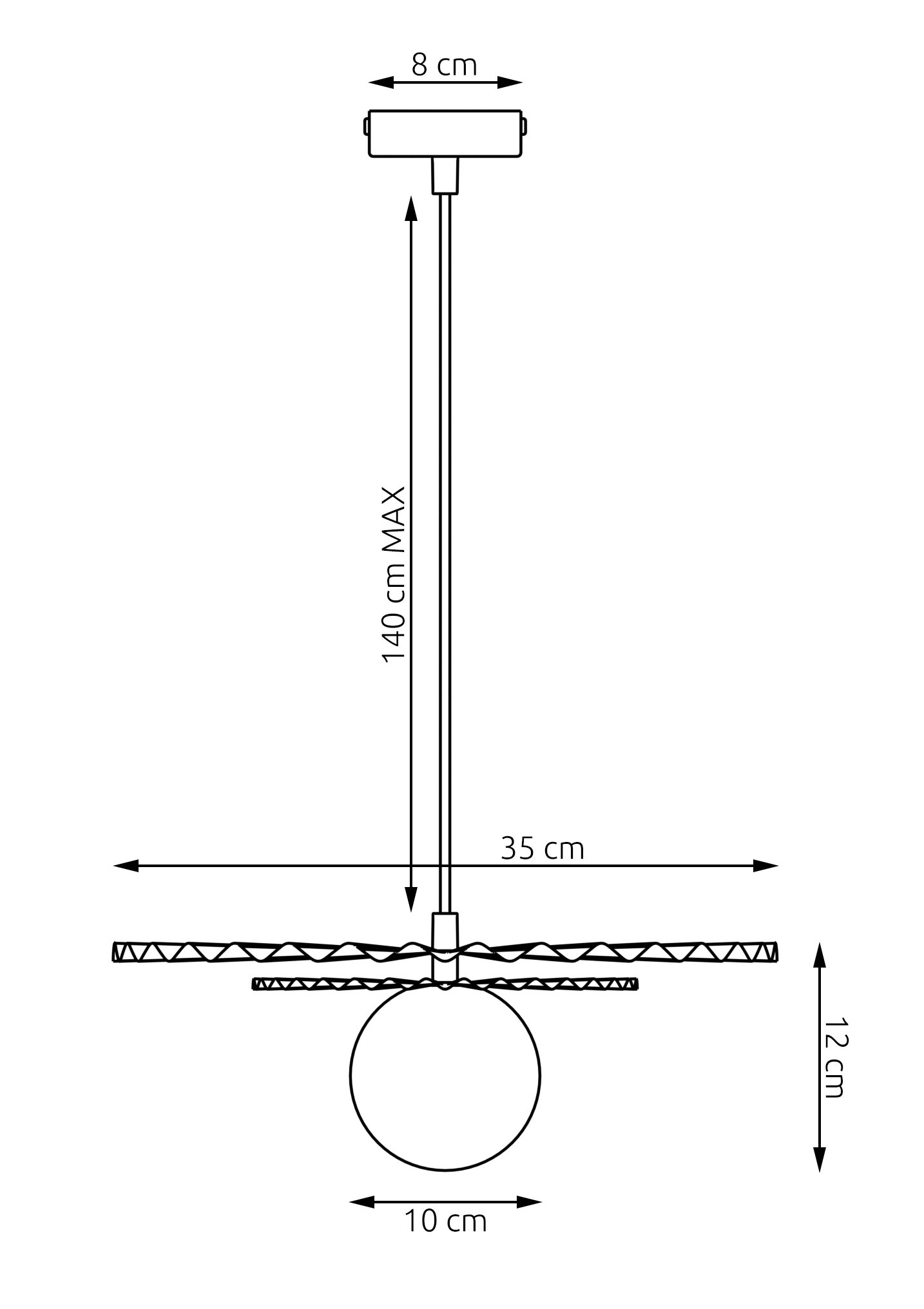 Lampa wisząca z dekoracyjnym elementem Flara