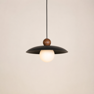 Pojedyncza lampa wisząca Sora Wood w ciemnym odcieniu brązu