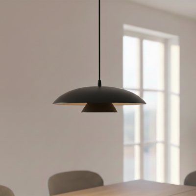Czarna lampa wisząca Lumiera - podwójny klosz