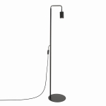 Czarna lampa podłogowa Dolkar z ryflowanym kloszem
