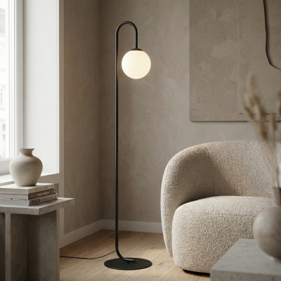 Nowoczesna lampa podłogowa z kulistym kloszem Emma