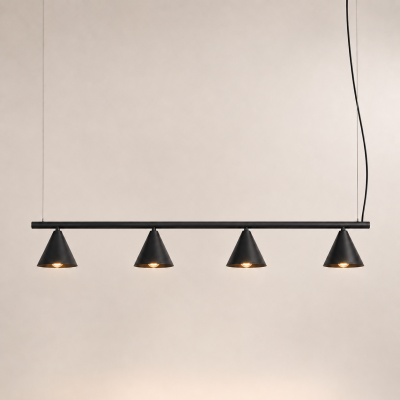 Czarna lampa wisząca z czterema kloszami Doka 4