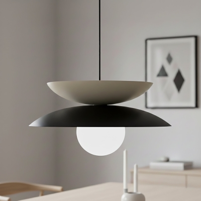 Beżowo-czarna lampa wisząca Mezza