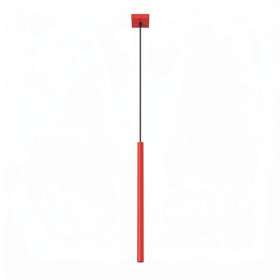 Czerwona lampa wisząca Afrodyzy z minimalistycznym kloszem