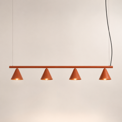 4-punktowa lampa wisząca ze stożkowymi kloszami Doka 4
