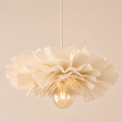 Kremowa lampa wisząca - kwiatek boho