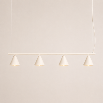 Jasnobeżowa lampa wisząca Doka 4 - stożkowe klosze