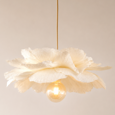 Kremowa lampa wisząca - kwiat