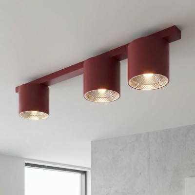 Burgundowa, 3-punktowa lampa sufitowa Caramel 3