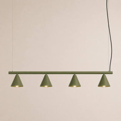 Oliwkowa lampa wisząca z czterema kloszami Doka 4