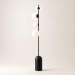 Czarna lampa podłogowa Aria - 4 klosze