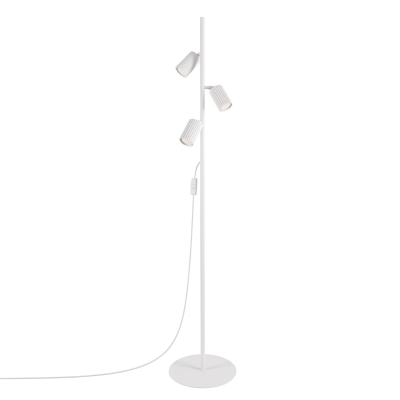 Biała lampa podłogowa Dolkar z trzema źródłami światła
