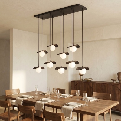 Czarna lampa wisząca Lark z dziewięcioma zwisami