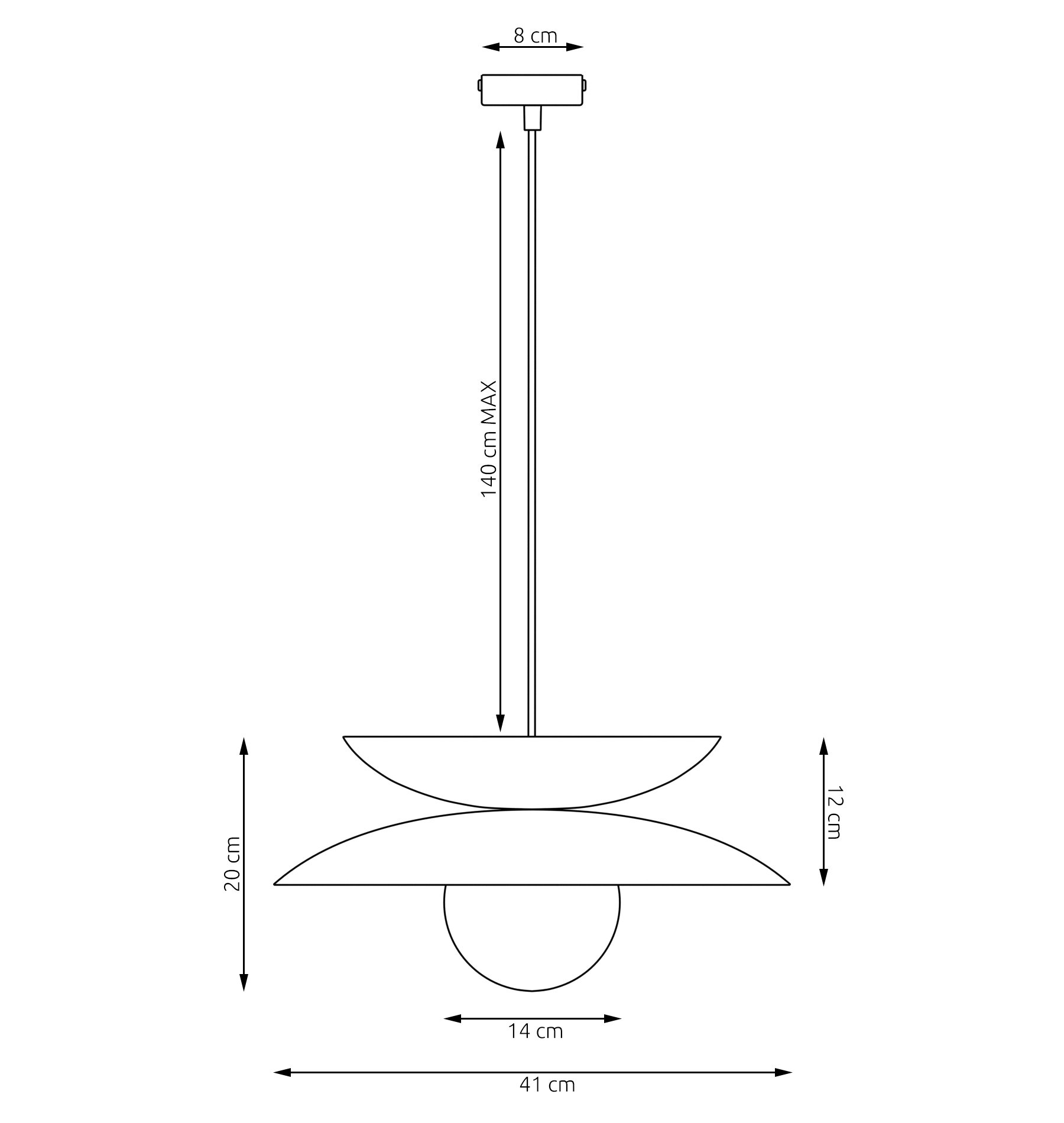 Czarno-biała lampa wisząca Mezza