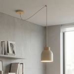 Jasnobeżowa, pojedyncza lampa wisząca pająk Arvi