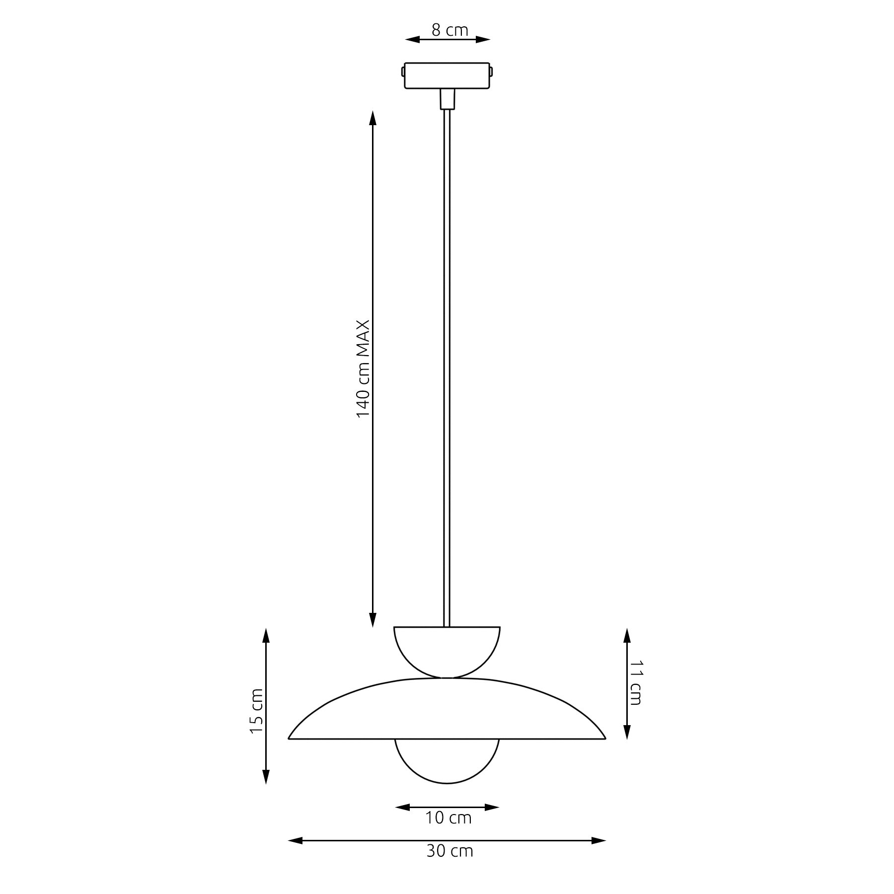 Czarno-beżowa lampa wisząca Nubo 30 cm