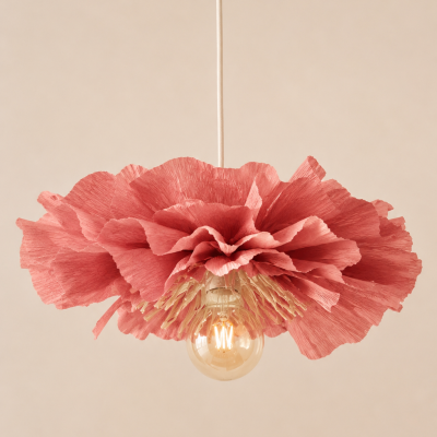 Lampa wisząca w kształcie kwiatu - różowa