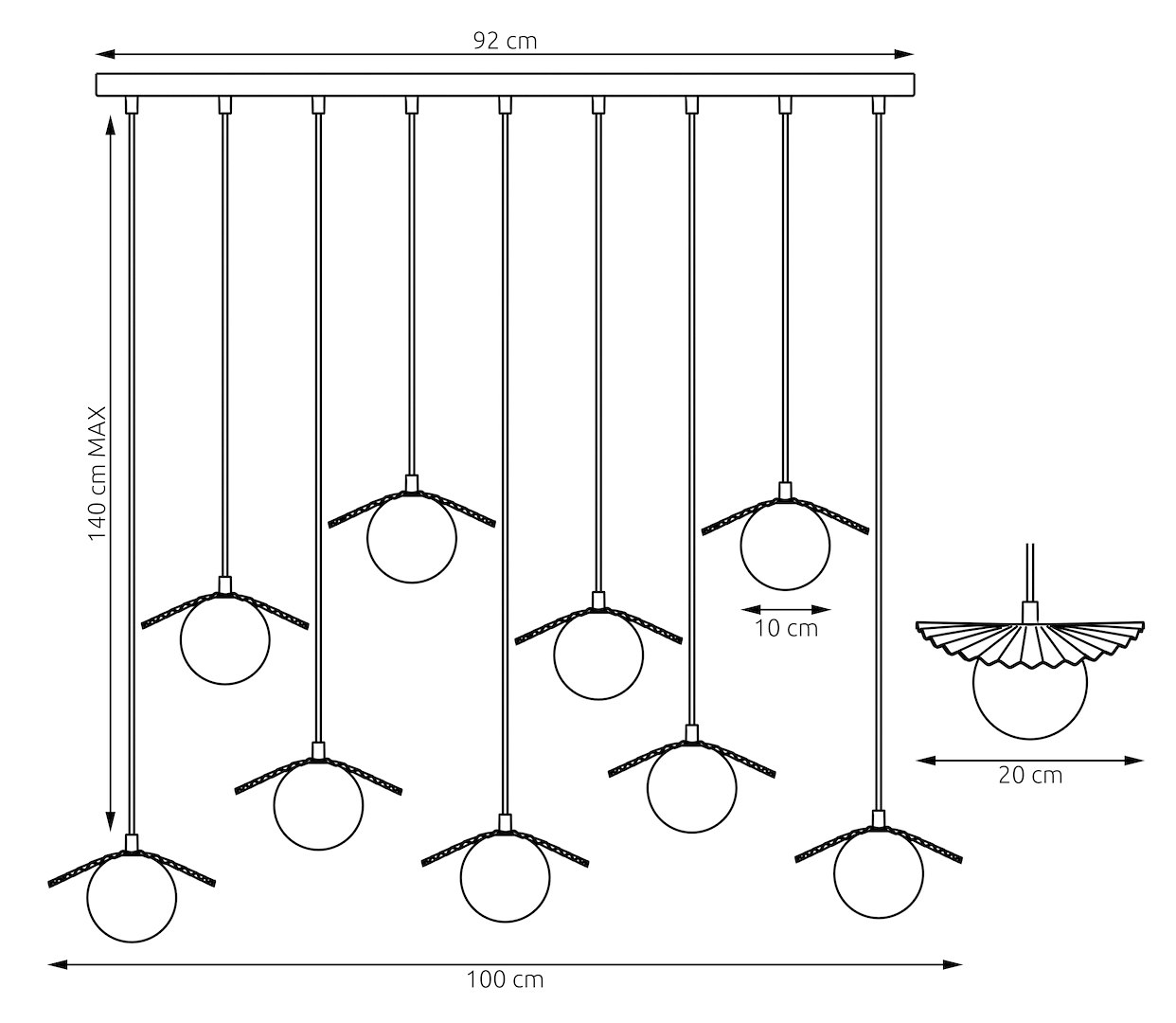 Biała lampa wisząca Lark w stylu modern organic