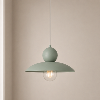 Pojedyncza lampa wisząca Sora E w kolorze szałwii