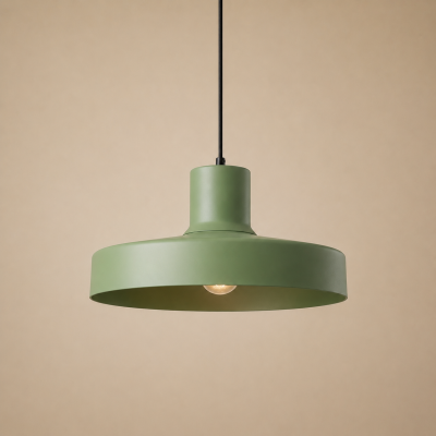 Szałwiowa lampa wisząca Luma 35 cm - metalowy klosz