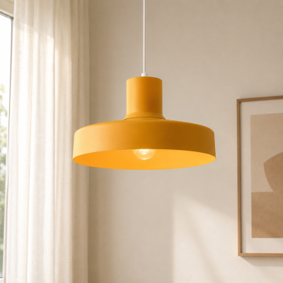 Pojedyncza lampa wisząca Luma 35 cm - żołty klosz
