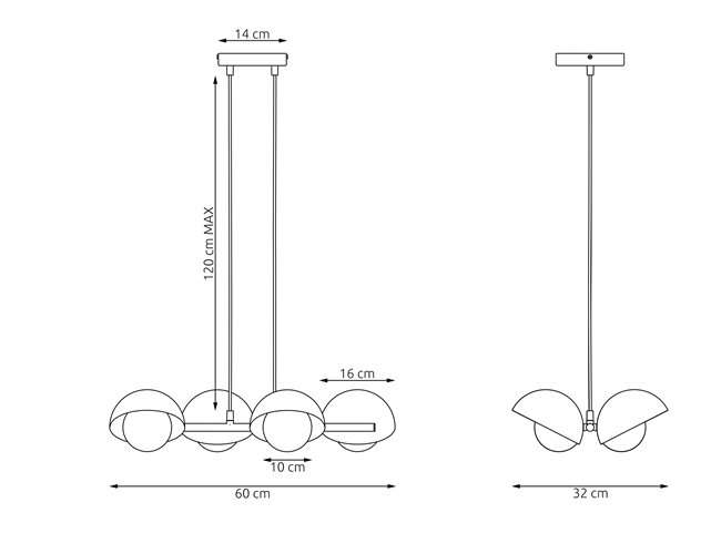 Lampa wisząca w kolorze białym - Noma 4