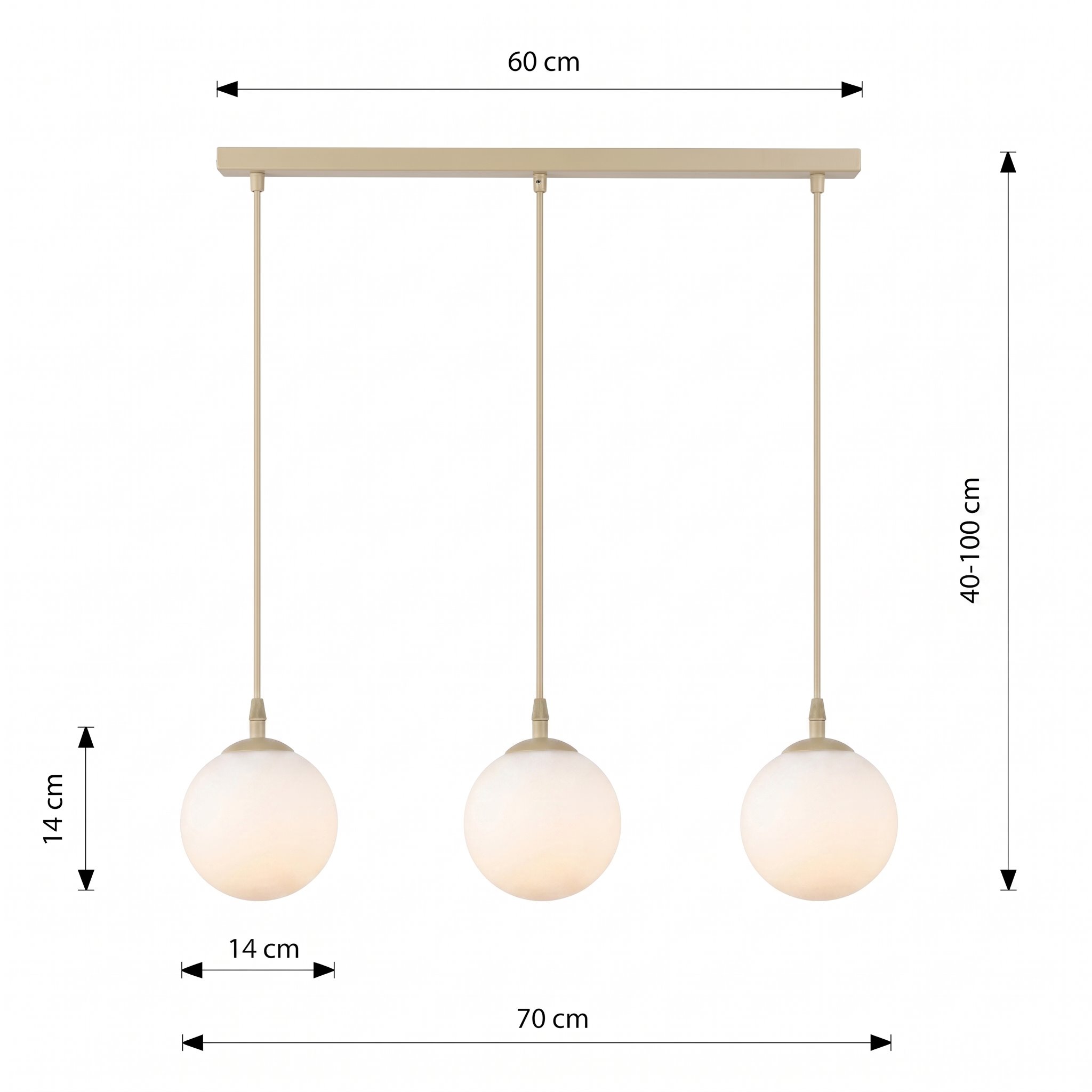 Beżowo-biała lampa wisząca Blair 3