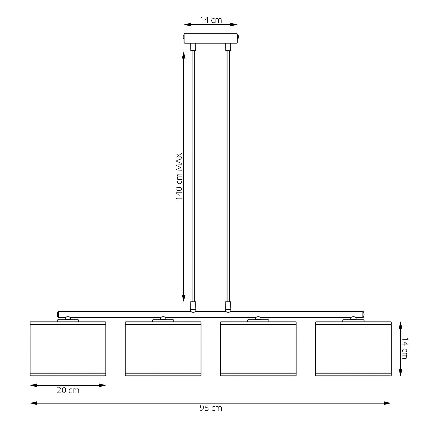 Brązowa lampa Elvara 4 o klasycznym designie