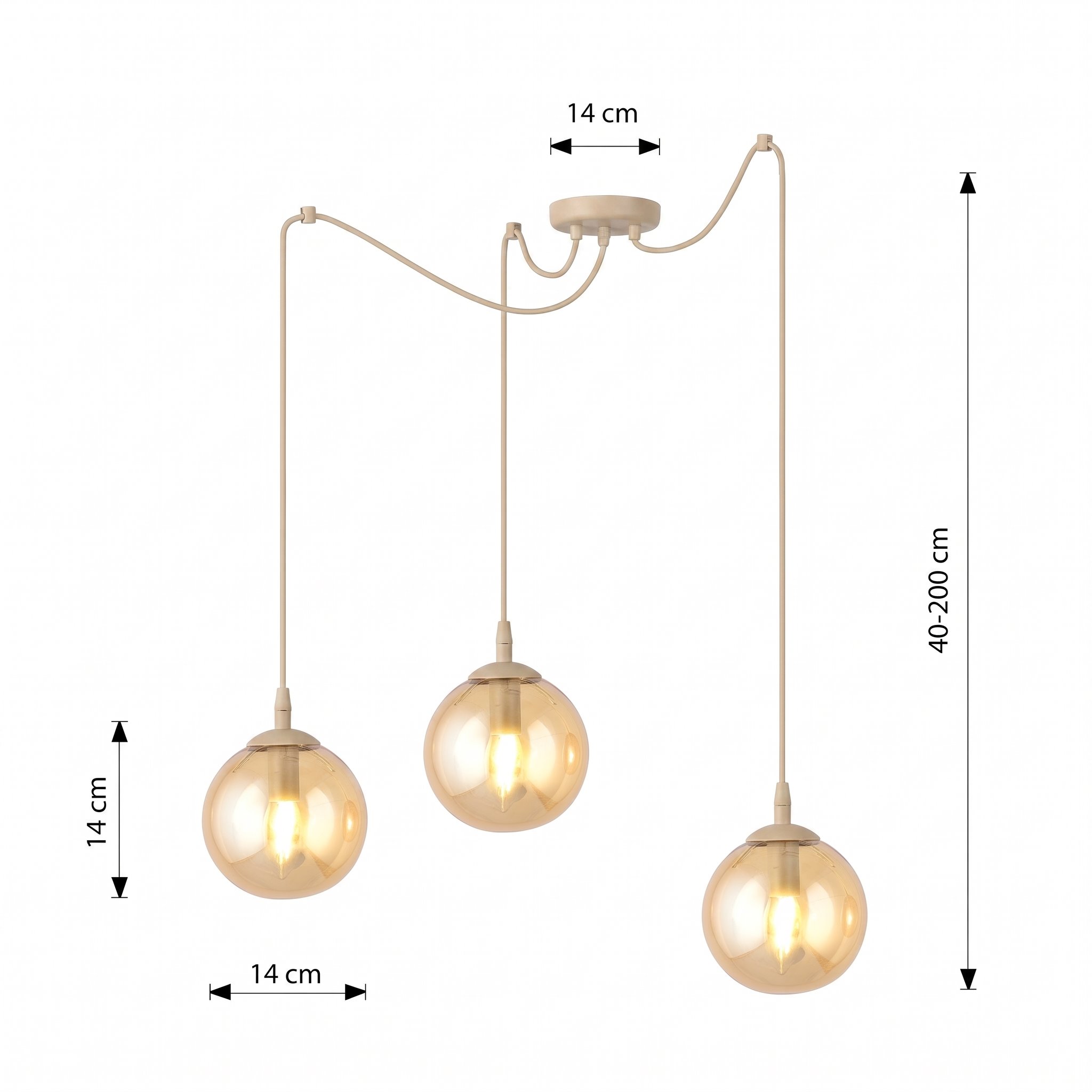 Oryginalna potrójna lampa wisząca Blair Spider 3