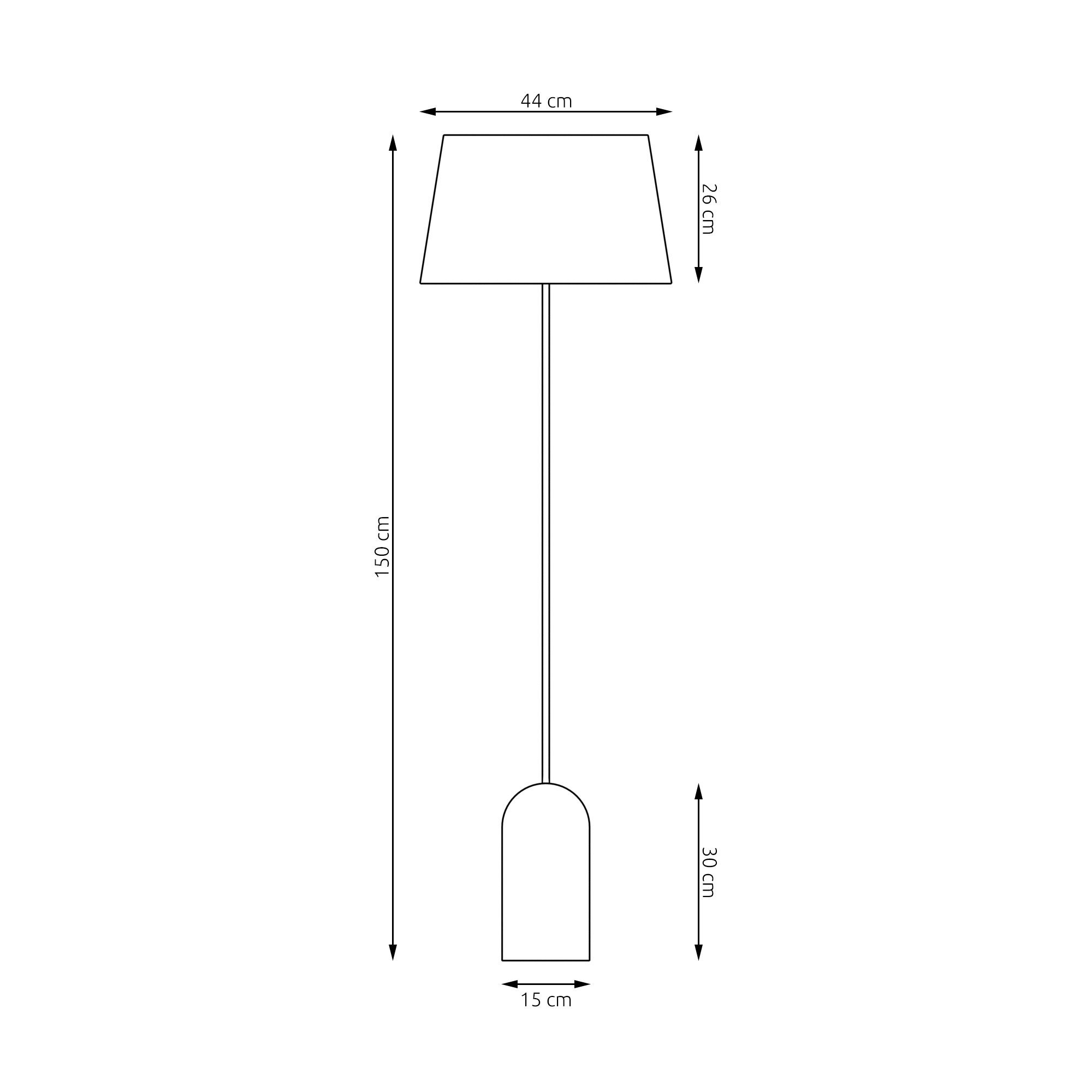 Tesa - lampa podłogowa z czarnym stelażem