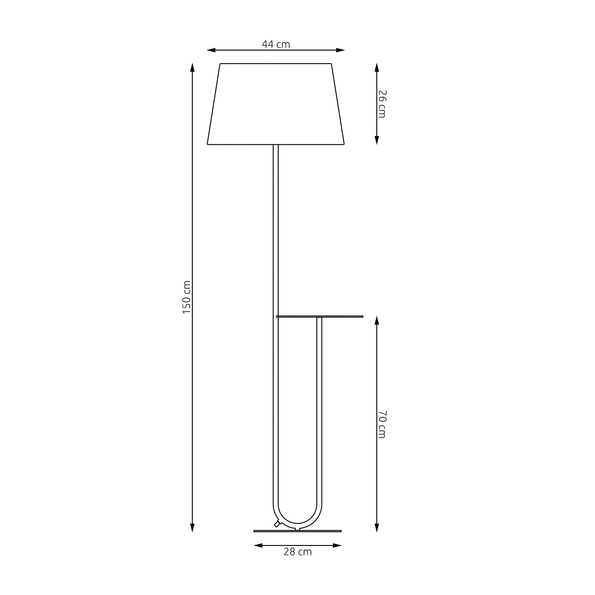 Wielofunkcyjna lampa stojąca June z beżowym abażurem