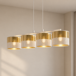 Złoto-biała lampa wisząca Vellune do stylowych wnętrz